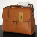 Paul Costelloe satchel bag, luxuriously thick but soft saddle-leather, brand new and hugely reduced!